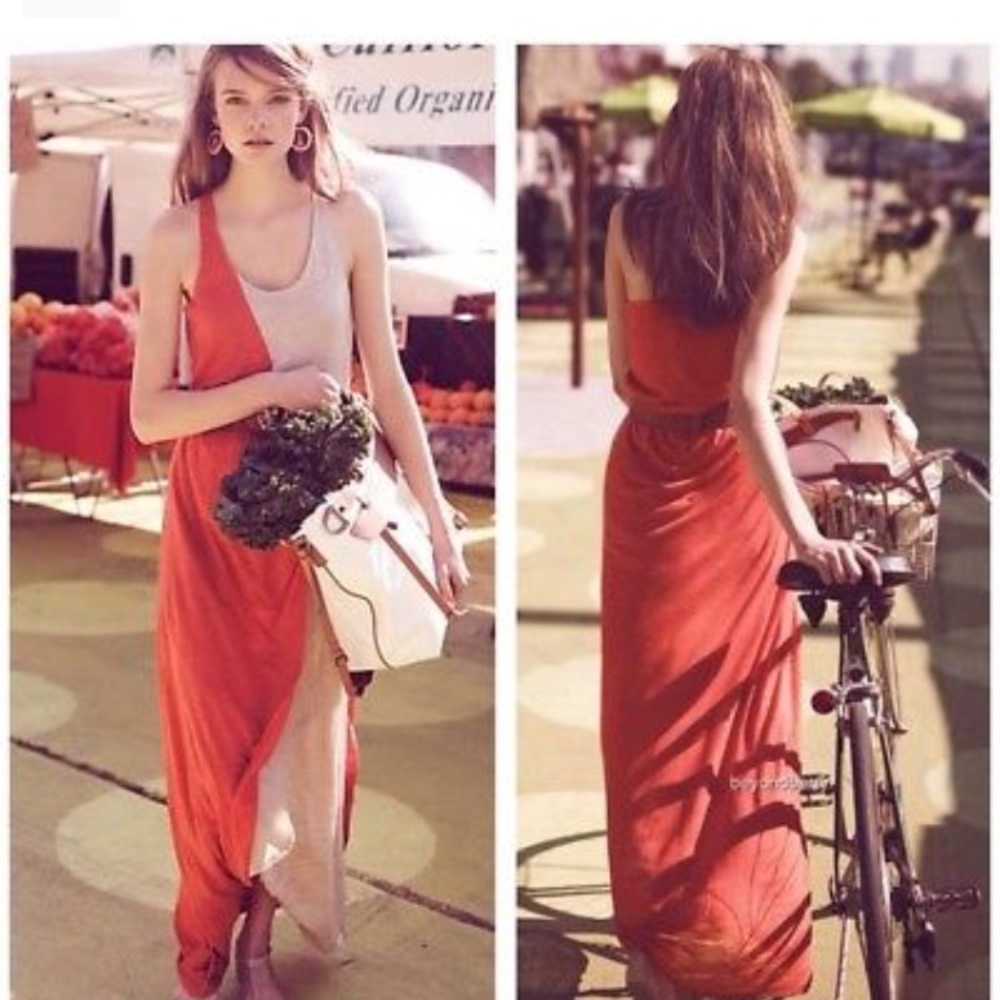 Anthropologie Addison Story Dress Orange/Tan
